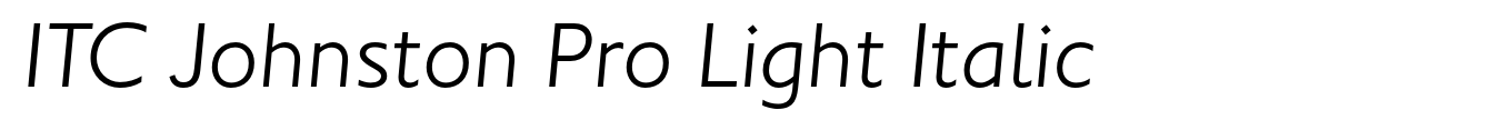 ITC Johnston Pro Light Italic